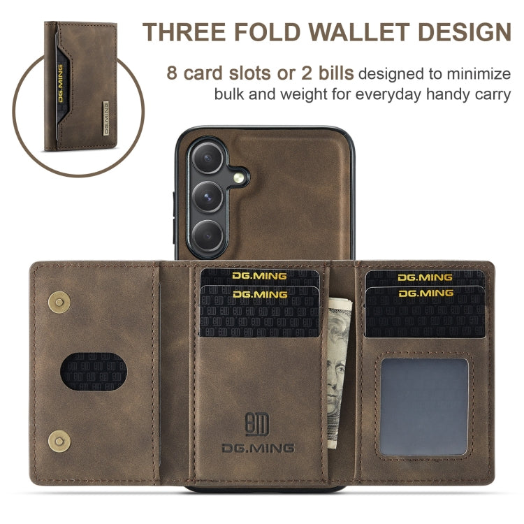 For Samsung Galaxy S24+ 5G DG.MING M2 Series 3-Fold Multi Card Bag + Magnetic Phone Case(Coffee)