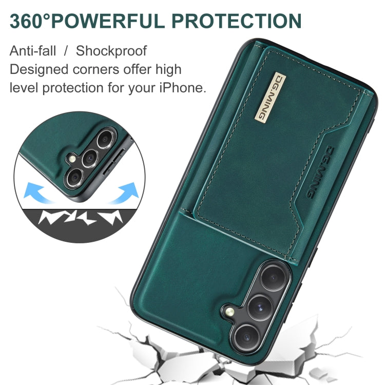 For Samsung Galaxy S24 5G DG.MING M2 Series 3-Fold Multi Card Bag + Magnetic Phone Case(Green)