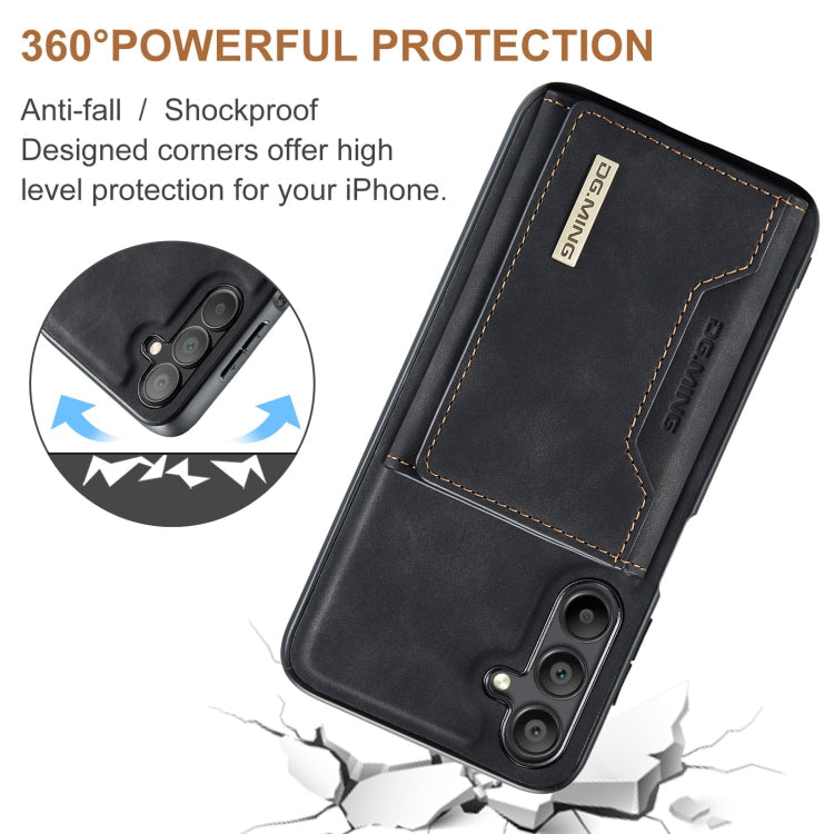 For Samsung Galaxy A15 5G / A15 4G DG.MING M2 Series 3-Fold Multi Card Bag + Magnetic Phone Case(Black)