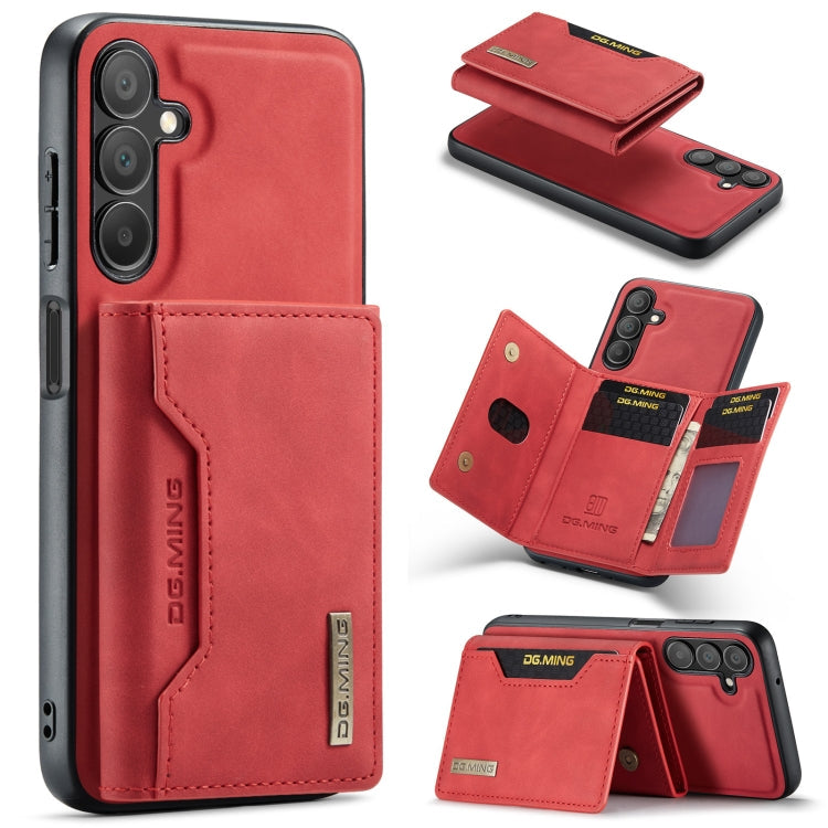 For Samsung Galaxy A15 5G / A15 4G DG.MING M2 Series 3-Fold Multi Card Bag + Magnetic Phone Case(Red)