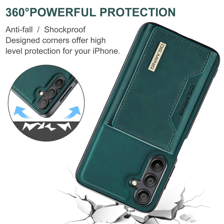 For Samsung Galaxy A15 5G / A15 4G DG.MING M2 Series 3-Fold Multi Card Bag + Magnetic Phone Case(Green)