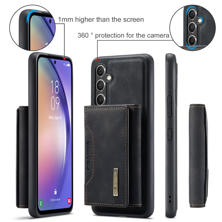 For Samsung Galaxy A35 5G DG.MING M2 Series 3-Fold Multi Card Bag + Magnetic Phone Case(Black)
