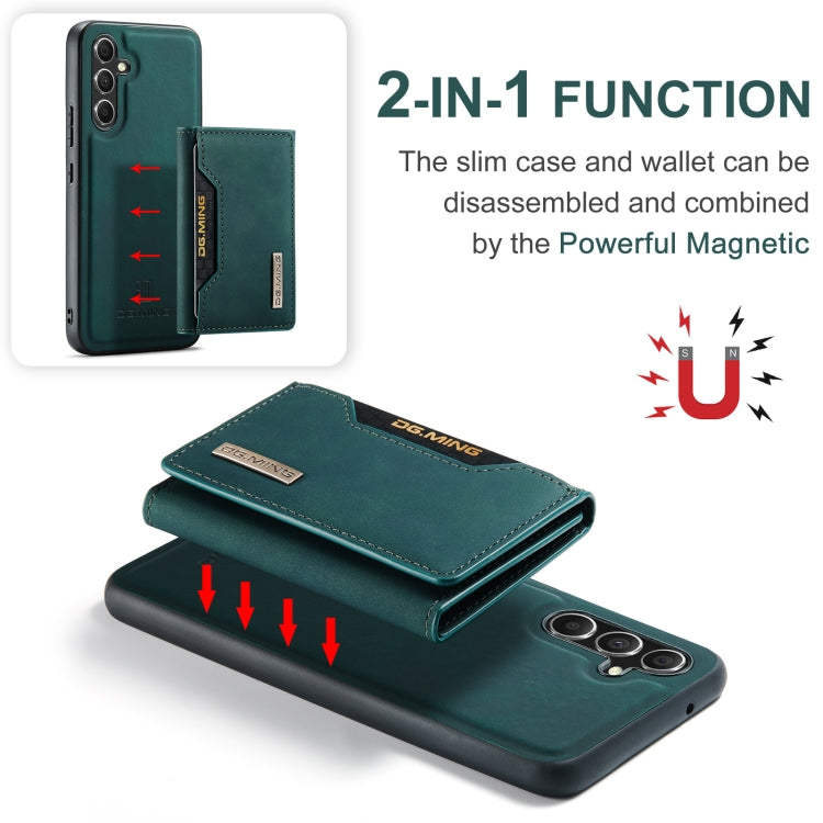 For Samsung Galaxy A35 5G DG.MING M2 Series 3-Fold Multi Card Bag + Magnetic Phone Case(Green)