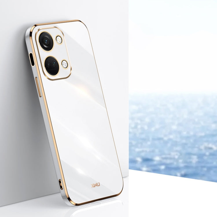 For OnePlus Ace 2V XINLI Straight Edge 6D Electroplate TPU Phone Case(White)