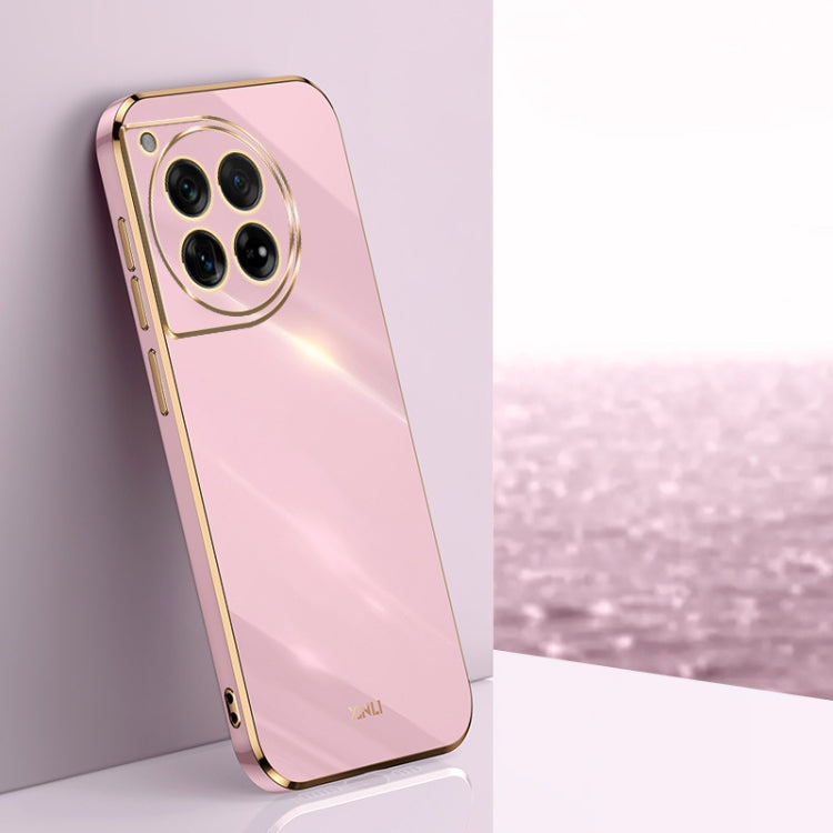 For OnePlus 12 XINLI Straight Edge 6D Electroplate TPU Phone Case(Cherry Purple)