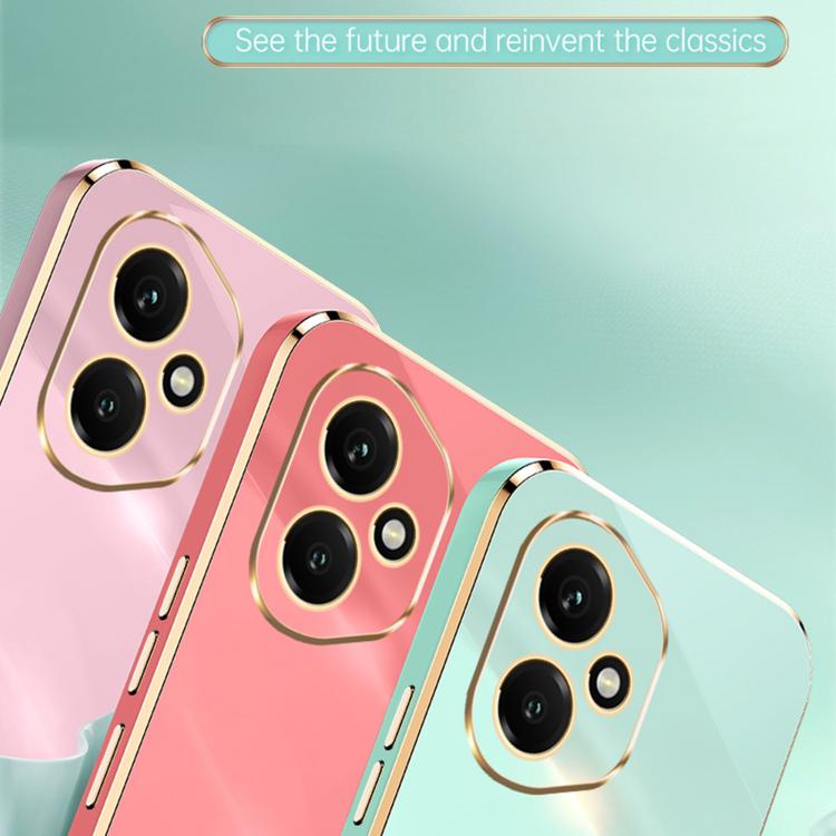 For Honor 400 Global 156.5mm XINLI Straight Edge 6D Electroplate TPU Phone Case(Pink)