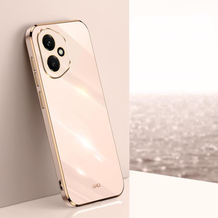 For Honor 400 Global 156.5mm XINLI Straight Edge 6D Electroplate TPU Phone Case(Pink)