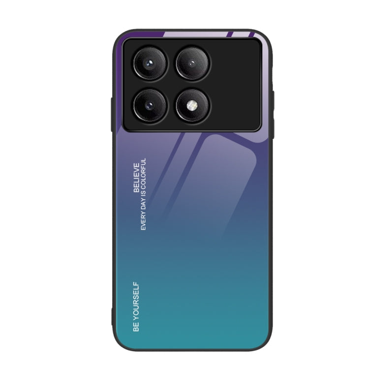 Gradient Color Glass Phone Case, For Xiaomi Poco F6, For Xiaomi Poco F6 Pro, For Xiaomi Redmi Note 12 4G Global