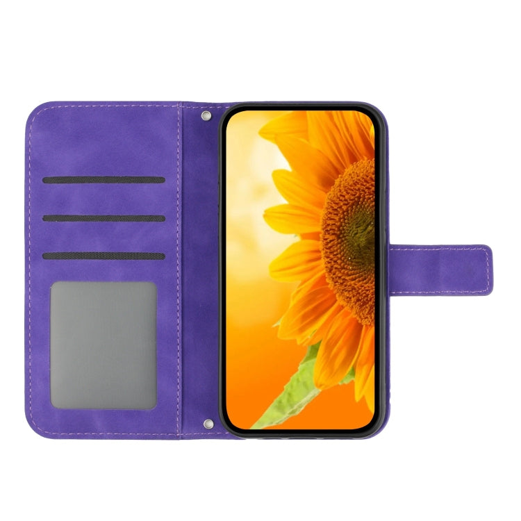 Skin Feel Sun Flower Embossed Flip Leather Phone Case with Lanyard, For Xiaomi 14 Ultra, For Xiaomi 14 Pro