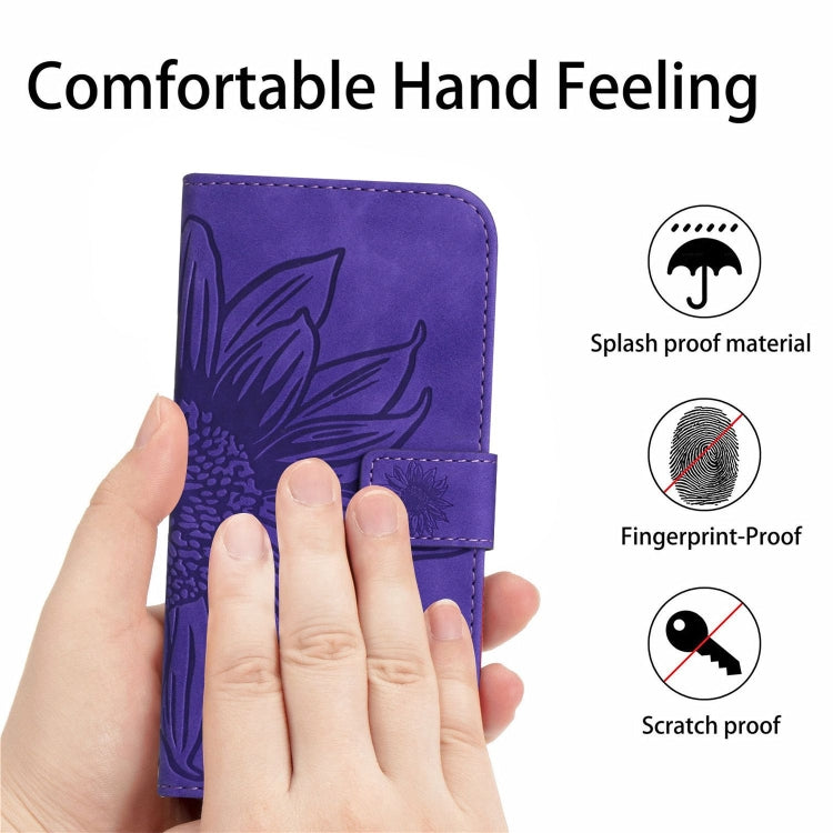 Skin Feel Sun Flower Embossed Flip Leather Phone Case with Lanyard, For Xiaomi 14 Ultra, For Xiaomi 14 Pro