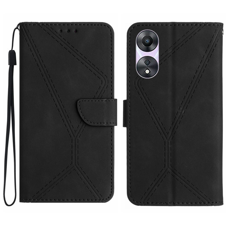 Stitching Embossed Leather Phone Case, For OPPO A57 4G / A77 4G, For OPPO A78 5G, For OPPO Reno7 A JP, For OPPO Reno8 4G / Reno7 4G
