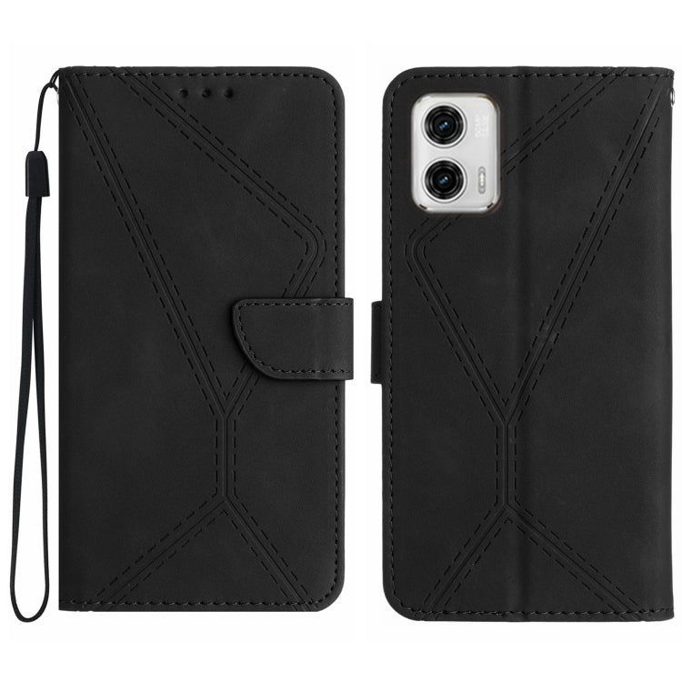 Stitching Embossed Leather Phone Case, For Motorola Edge 40 Pro 5G, For Moto G53 5G / G23 / G13 4G, For Motorola Moto E13 4G, For Motorola Moto G73 5G