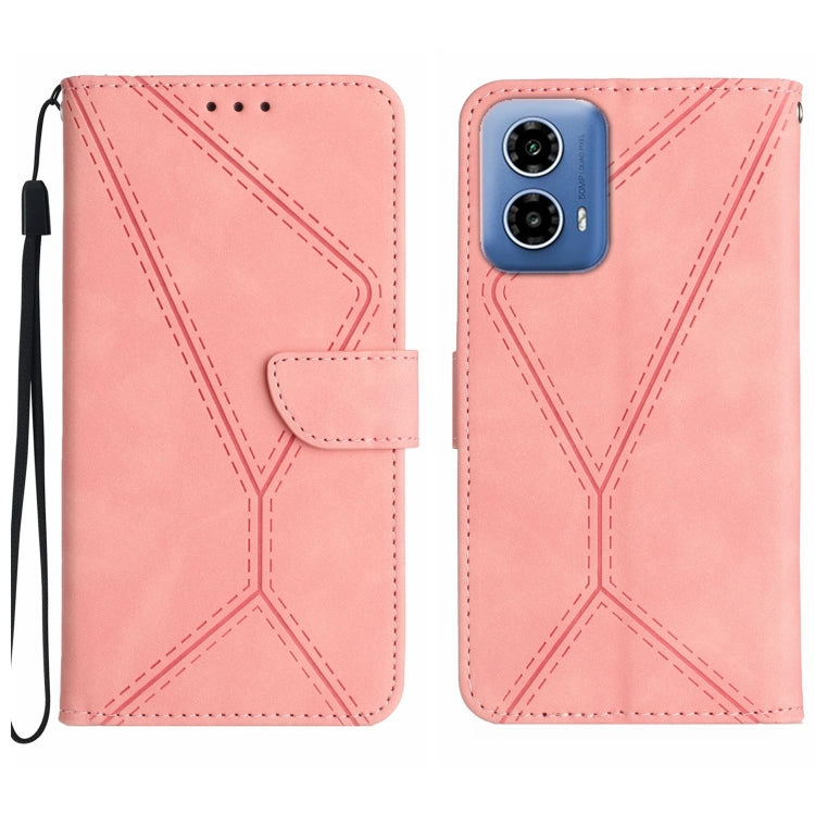 Stitching Embossed Leather Phone Case, For Motorola Moto E14, For Motorola Moto G85 5G, For Motorola Edge 5G 2024, For Motorola Moto G Stylus 5G 2024