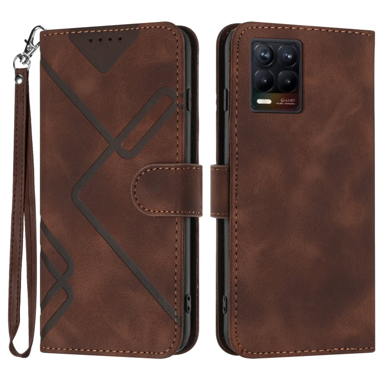Line Pattern Skin Feel Leather Phone Case, For Realme 9 Pro+, For Realme C20 / C11 2021 / C21, For Realme Narzo 30A/C25/C25s, For Realme 8 4G / 8 Pro
