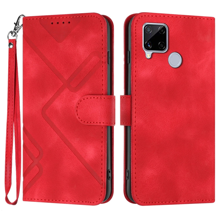 Line Pattern Skin Feel Leather Phone Case, For Realme 9 Pro+, For Realme C20 / C11 2021 / C21, For Realme Narzo 30A/C25/C25s, For Realme 8 4G / 8 Pro