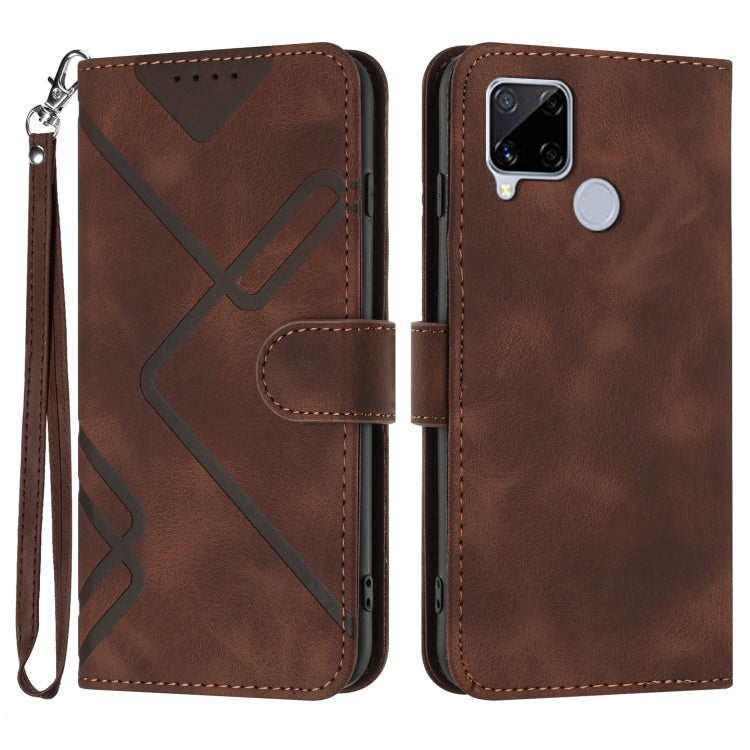 Line Pattern Skin Feel Leather Phone Case, For Realme 9 Pro+, For Realme C20 / C11 2021 / C21, For Realme Narzo 30A/C25/C25s, For Realme 8 4G / 8 Pro