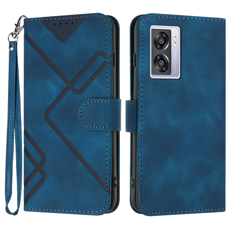 Line Pattern Skin Feel Leather Phone Case, For Realme 10 Pro, For Realme 10 Pro+, For Realme 10 4G, For Realme V23