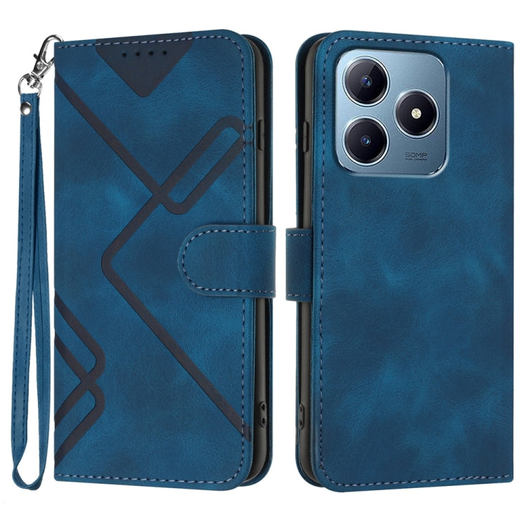 Line Pattern Skin Feel Leather Phone Case, For Realme GT 6 / GT 6T, For Realme C63 / C61 Global, For Realme  12 Lite / C67 4G Global, For Realme GT5 Pro