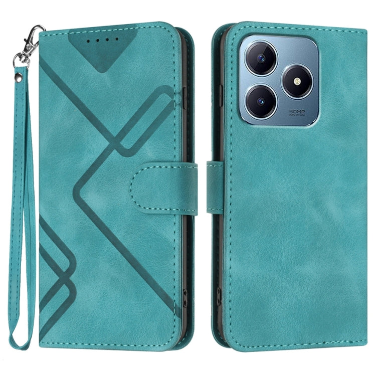 Line Pattern Skin Feel Leather Phone Case, For Realme GT 6 / GT 6T, For Realme C63 / C61 Global, For Realme  12 Lite / C67 4G Global, For Realme GT5 Pro