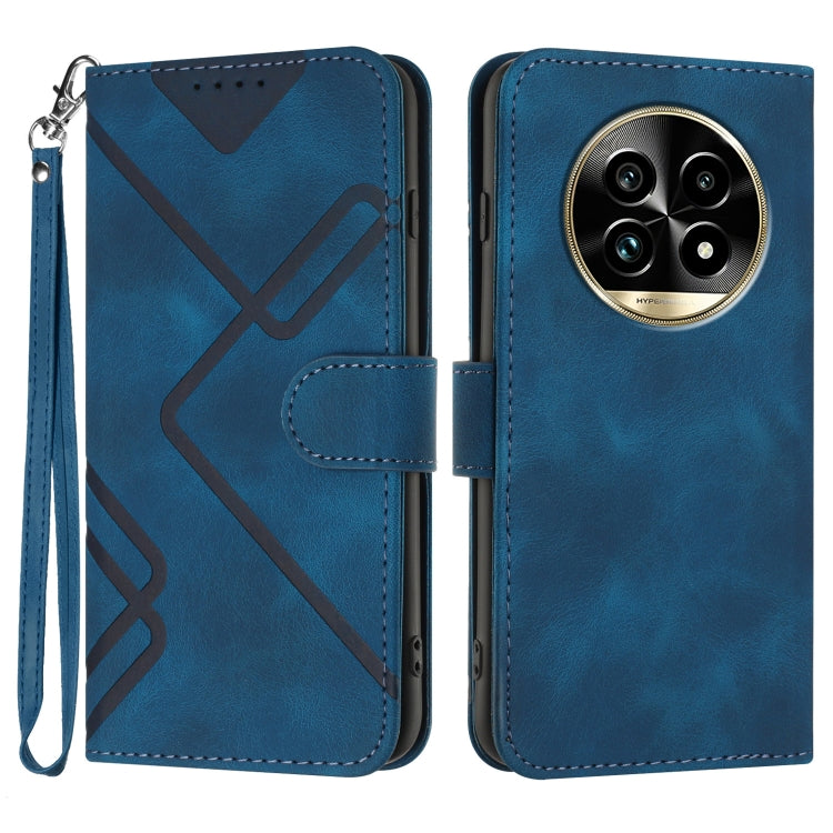 Line Pattern Skin Feel Leather Phone Case, For Realme 14x Global, For Realme C75 Global, For Realme GT7 Pro, For Realme 13 Pro / 13 Pro+ Global