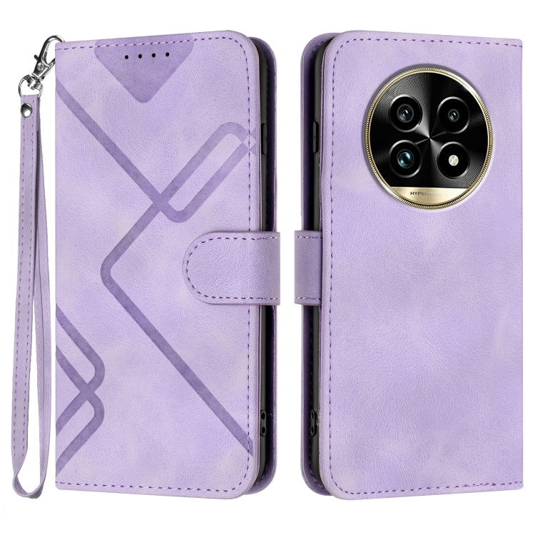 Line Pattern Skin Feel Leather Phone Case, For Realme 14x Global, For Realme C75 Global, For Realme GT7 Pro, For Realme 13 Pro / 13 Pro+ Global