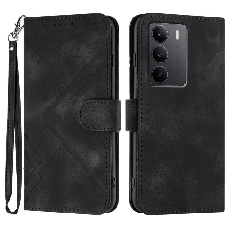 Line Pattern Skin Feel Leather Phone Case, For Realme 14x Global, For Realme C75 Global, For Realme GT7 Pro, For Realme 13 Pro / 13 Pro+ Global