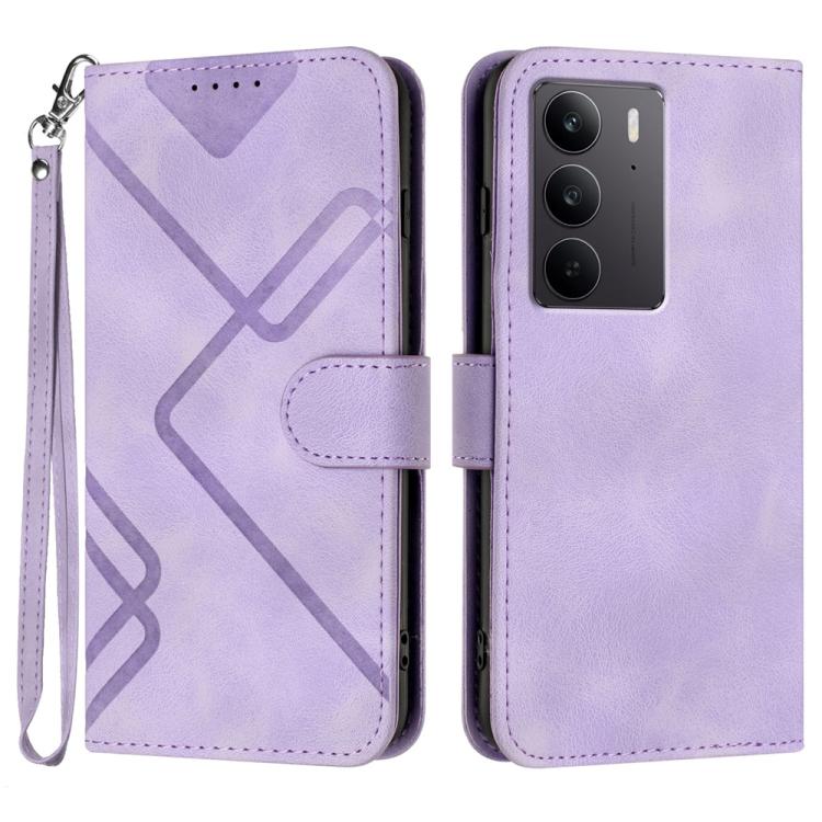 Line Pattern Skin Feel Leather Phone Case, For Realme 14x Global, For Realme C75 Global, For Realme GT7 Pro, For Realme 13 Pro / 13 Pro+ Global