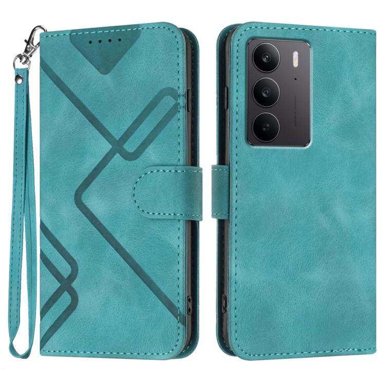 Line Pattern Skin Feel Leather Phone Case, For Realme 14x Global, For Realme C75 Global, For Realme GT7 Pro, For Realme 13 Pro / 13 Pro+ Global