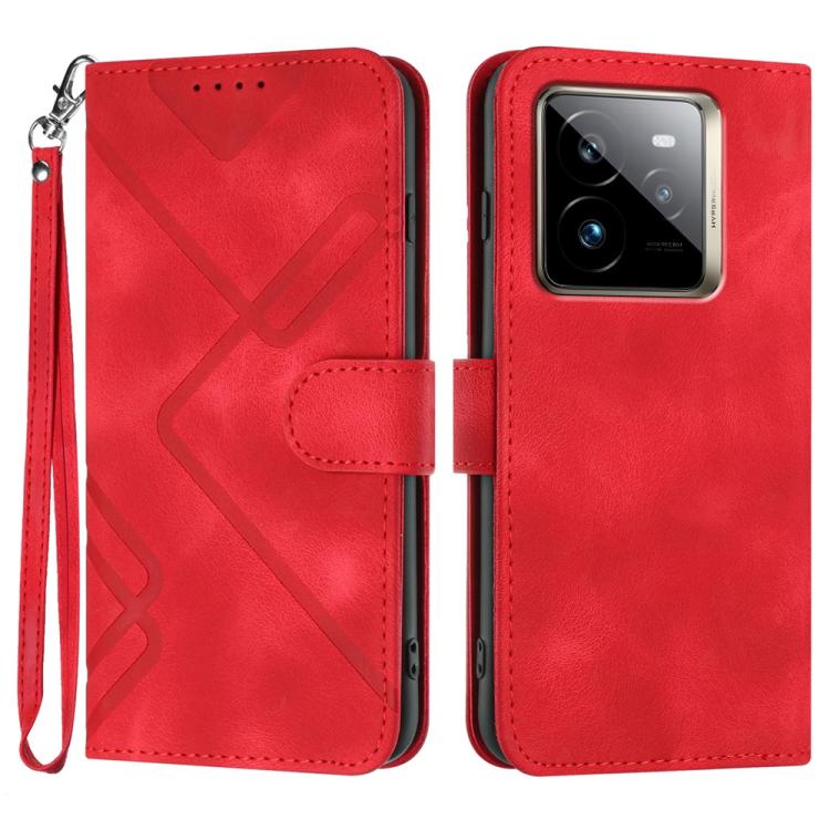 Line Pattern Skin Feel Leather Phone Case, For Realme 14x Global, For Realme C75 Global, For Realme GT7 Pro, For Realme 13 Pro / 13 Pro+ Global