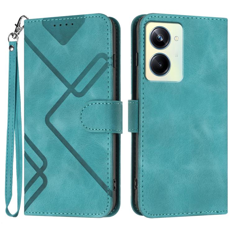 Line Pattern Skin Feel Leather Phone Case, For Realme 10 Pro, For Realme 10 Pro+, For Realme 10 4G, For Realme V23