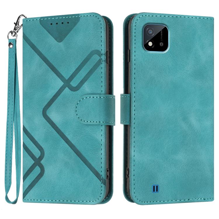Line Pattern Skin Feel Leather Phone Case, For Realme 9 Pro+, For Realme C20 / C11 2021 / C21, For Realme Narzo 30A/C25/C25s, For Realme 8 4G / 8 Pro