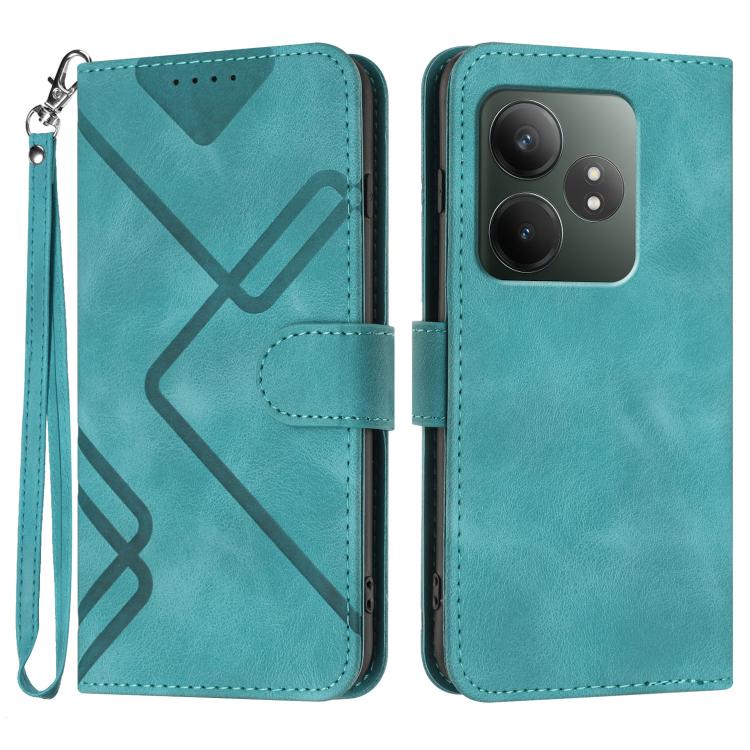 Line Pattern Skin Feel Leather Phone Case, For Realme GT 6 / GT 6T, For Realme C63 / C61 Global, For Realme  12 Lite / C67 4G Global, For Realme GT5 Pro