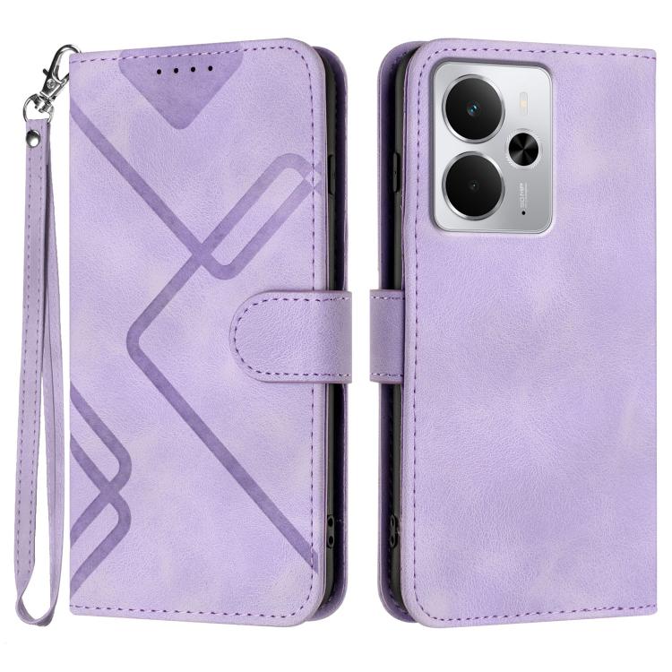 Line Pattern Skin Feel Leather Phone Case, For Realme C71 India, For Realme 15 5G / Realme 15 Pro 5G, For Realme GT 7 India, For Realme 14 / P3 5G Global
