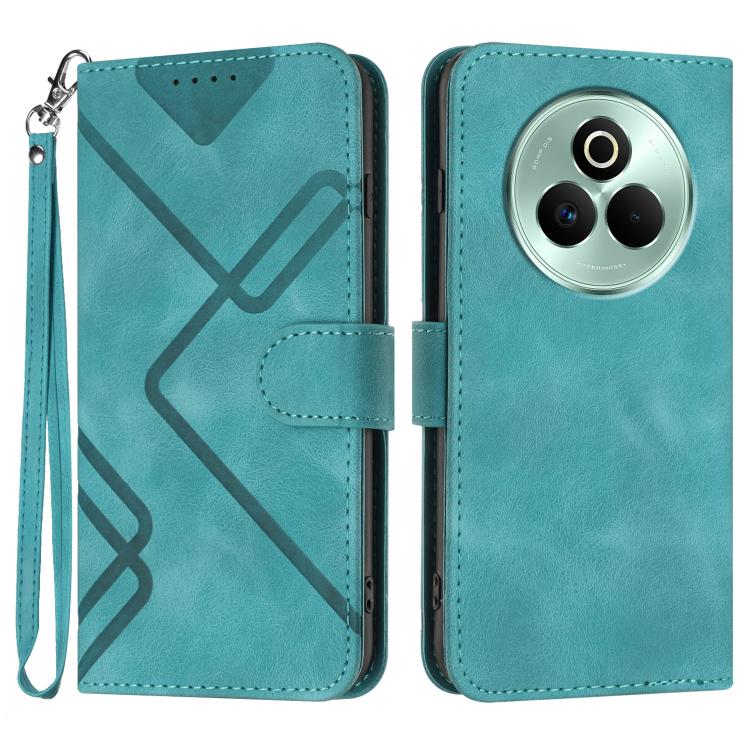 Line Pattern Skin Feel Leather Phone Case, For Realme P3 Ultra 5G, For Realme P3 Pro, For Realme 14 Pro+, For Realme 14 Pro