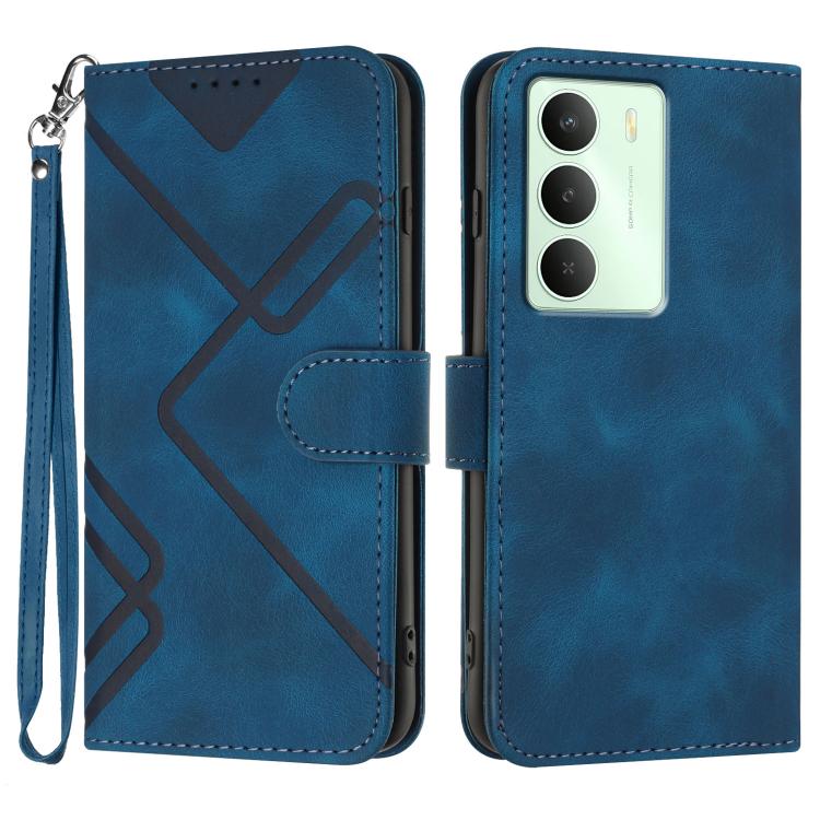 Line Pattern Skin Feel Leather Phone Case, For Realme 14x Global, For Realme C75 Global, For Realme GT7 Pro, For Realme 13 Pro / 13 Pro+ Global