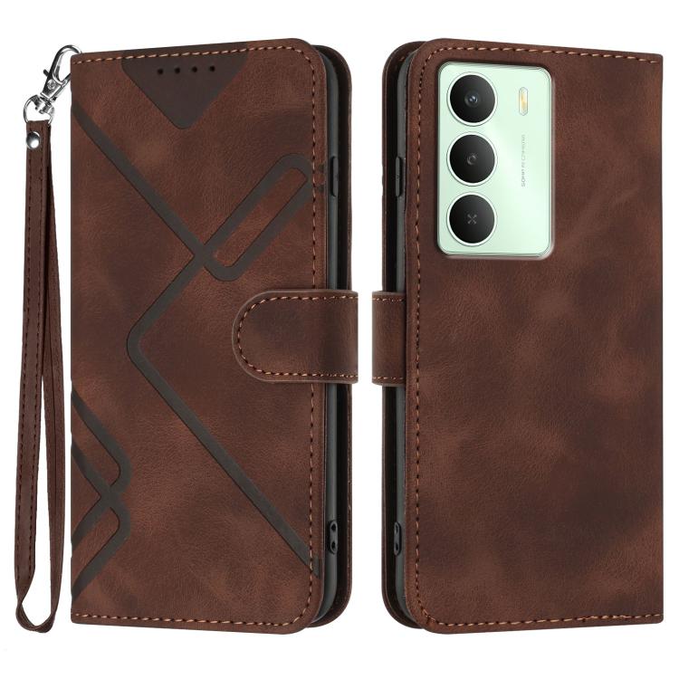 Line Pattern Skin Feel Leather Phone Case, For Realme 14x Global, For Realme C75 Global, For Realme GT7 Pro, For Realme 13 Pro / 13 Pro+ Global