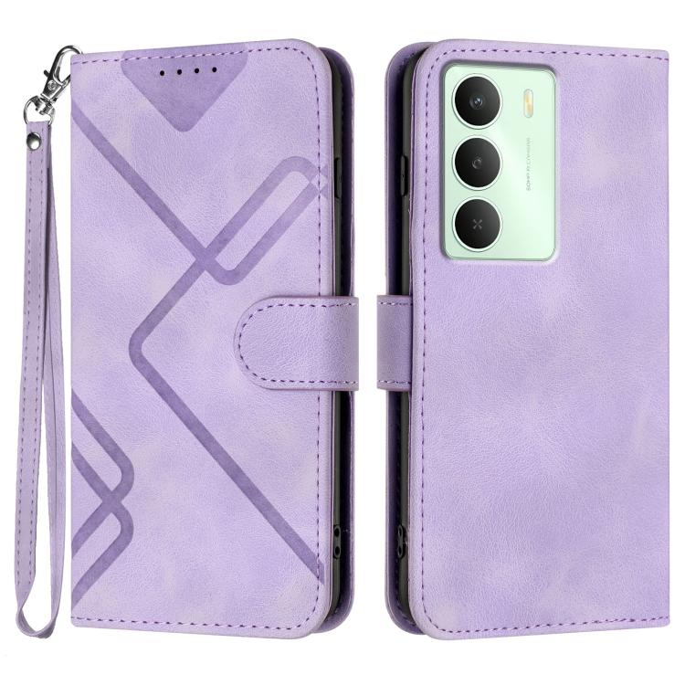 Line Pattern Skin Feel Leather Phone Case, For Realme 14x Global, For Realme C75 Global, For Realme GT7 Pro, For Realme 13 Pro / 13 Pro+ Global