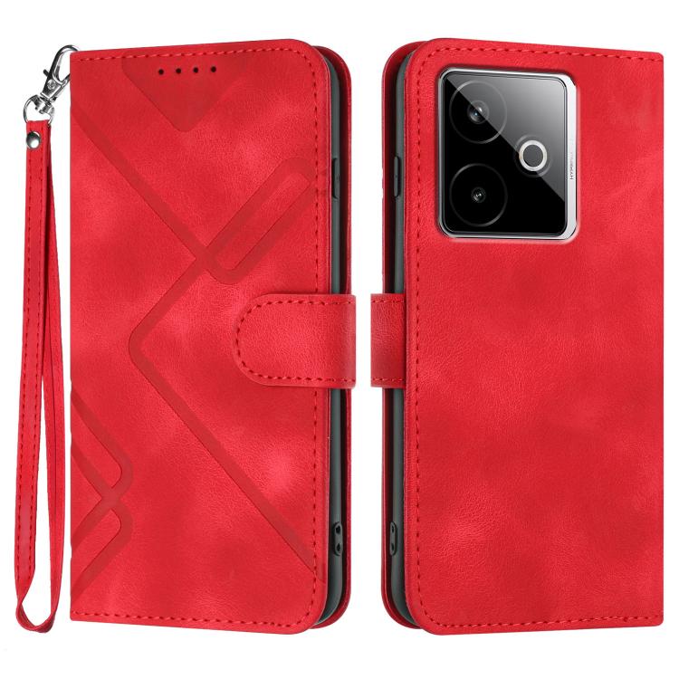 Line Pattern Skin Feel Leather Phone Case, For Realme C71 India, For Realme 15 5G / Realme 15 Pro 5G, For Realme GT 7 India, For Realme 14 / P3 5G Global
