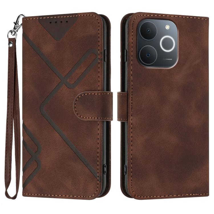 Line Pattern Skin Feel Leather Phone Case, For Realme C71 India, For Realme 15 5G / Realme 15 Pro 5G, For Realme GT 7 India, For Realme 14 / P3 5G Global