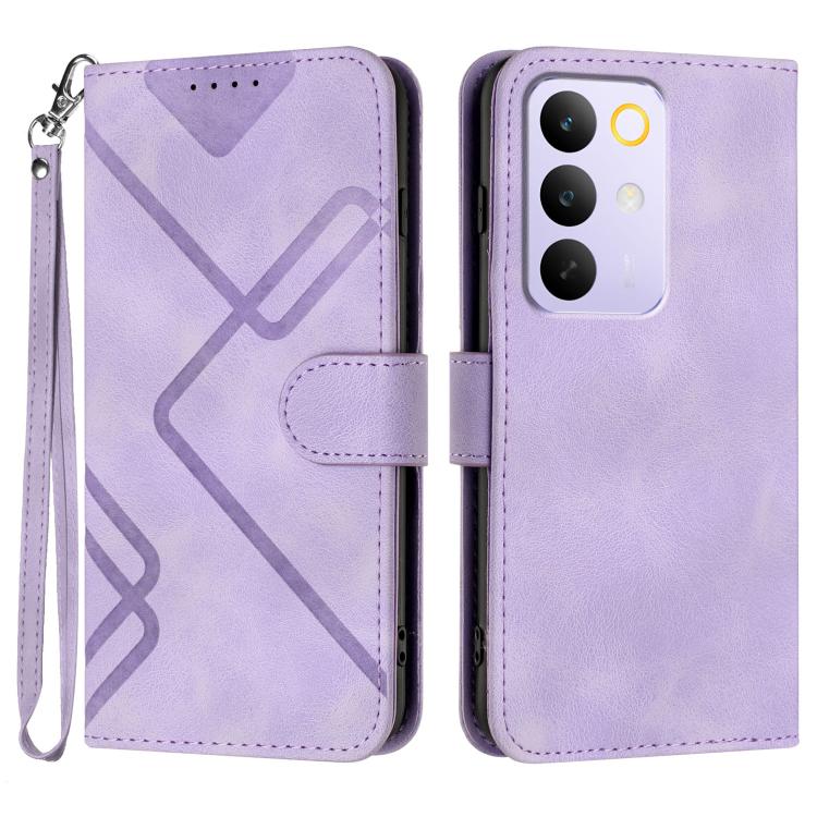 Line Pattern Skin Feel Leather Phone Case, For Realme 15x 5G India / Realme C85 5G, For Realme P4 Pro 5G, For Realme P4 5G, For Realme 15T 5G