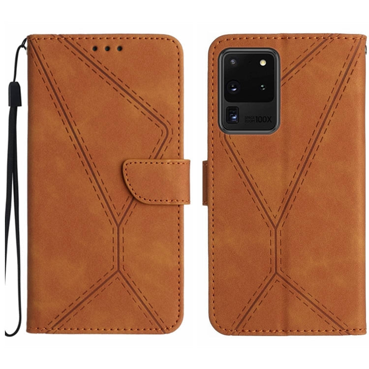 Stitching Embossed Leather Phone Case, For Samsung Galaxy S21 Ultra 5G, For Samsung Galaxy S20, For Samsung Galaxy S20+, For Samsung Galaxy S20 Ultra