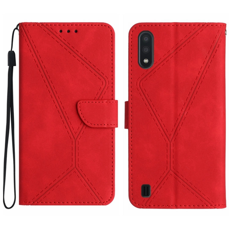 Stitching Embossed Leather Phone Case, For Samsung Galaxy A03s 165.8mm, For Samsung Galaxy A03s 166mm, For Samsung Galaxy A04e / M04 4G, For Samsung Galaxy A10 / M10