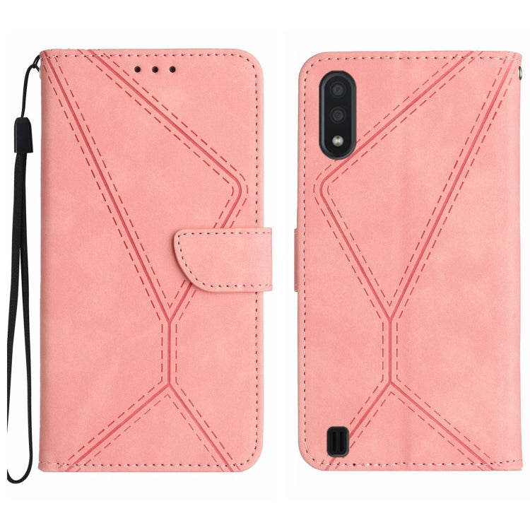Stitching Embossed Leather Phone Case, For Samsung Galaxy A03s 165.8mm, For Samsung Galaxy A03s 166mm, For Samsung Galaxy A04e / M04 4G, For Samsung Galaxy A10 / M10