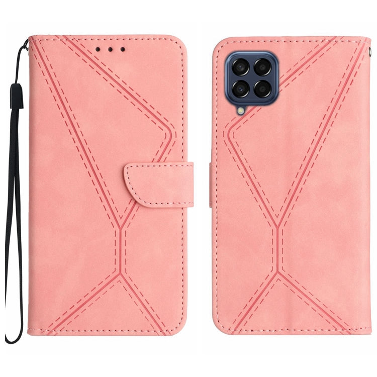 Stitching Embossed Leather Phone Case, For Samsung Galaxy M33 5G, For Samsung Galaxy M53 5G, For Samsung Galaxy M54 5G