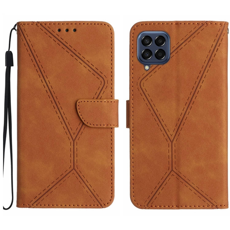 Stitching Embossed Leather Phone Case, For Samsung Galaxy M33 5G, For Samsung Galaxy M53 5G, For Samsung Galaxy M54 5G