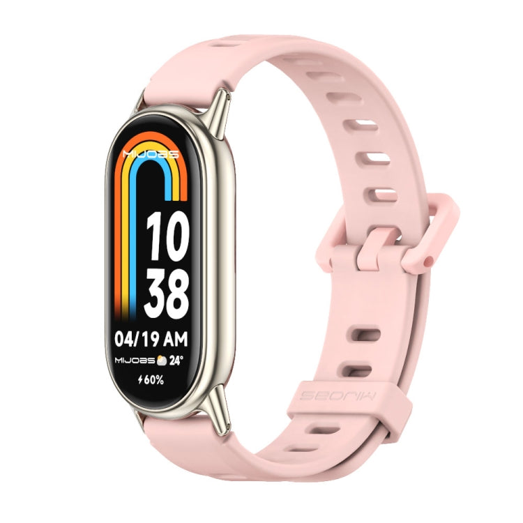 Mijobs Flat Hole Breathable Silicone Watch Band, For Xiaomi Smart Band 10 / 9 / 8