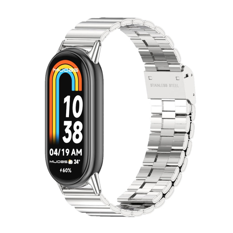 Mijobs Bamboo Buckle Stainless Steel Watch Band, For Xiaomi Smart Band 10 / 9 / 8