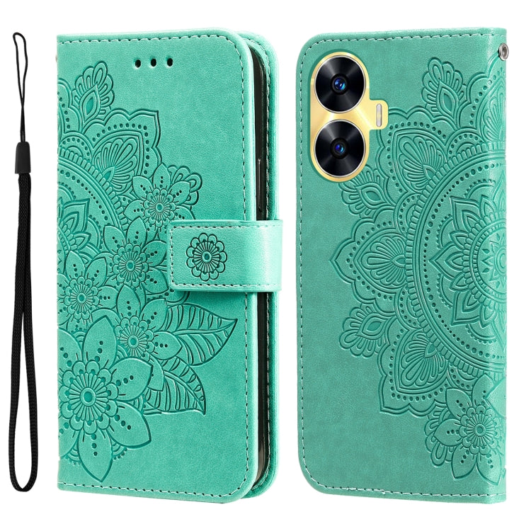 Seven-petal Flowers Embossing Leather Phone Case, For Realme 11 Pro / 11 Pro+, For Realme C65 4G, For Realme GT Neo 5 5G / GT3, For Realme C55