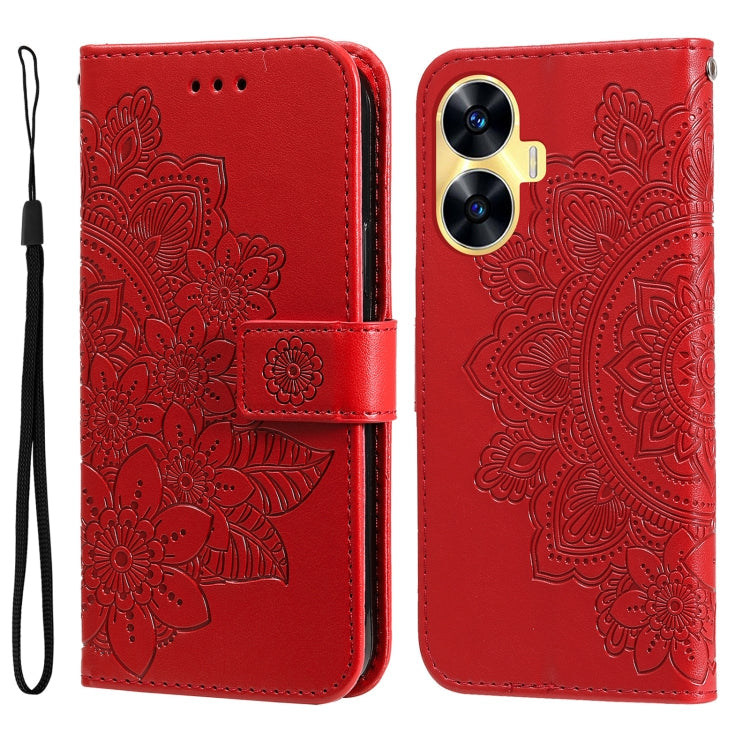 Seven-petal Flowers Embossing Leather Phone Case, For Realme 11 Pro / 11 Pro+, For Realme C65 4G, For Realme GT Neo 5 5G / GT3, For Realme C55