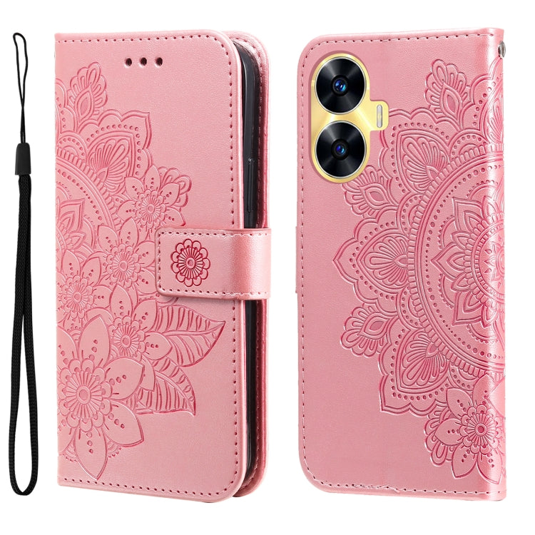 Seven-petal Flowers Embossing Leather Phone Case, For Realme 11 Pro / 11 Pro+, For Realme C65 4G, For Realme GT Neo 5 5G / GT3, For Realme C55